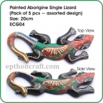 Painted Aborigine Single Lizard 20cm (Pack of 5 pcs)